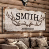 Personalized Family Antler Sign V - Tailored Canvases - Flyclothing LLC