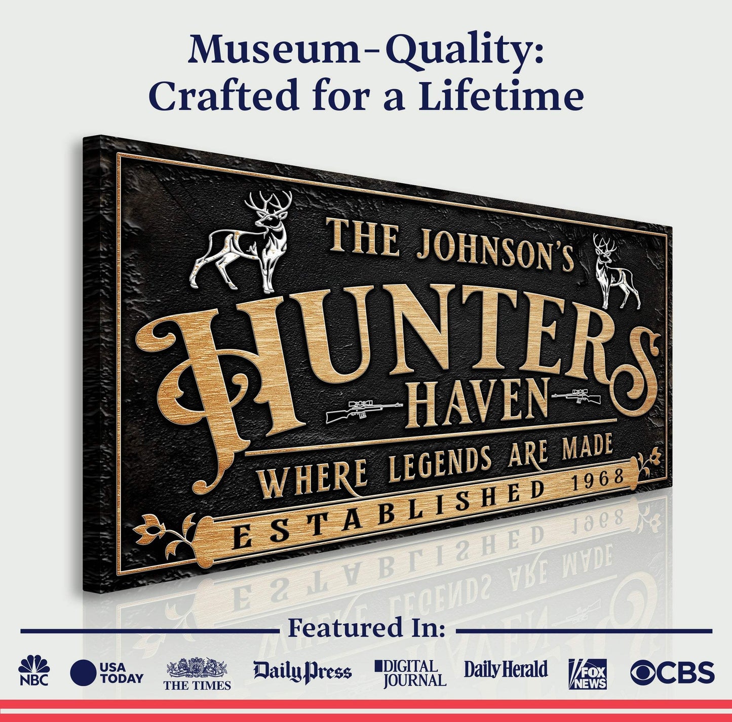 Personalized Hunters Haven Family Sign II - Tailored Canvases - Flyclothing LLC