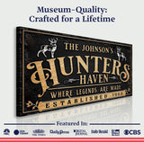 Personalized Hunters Haven Family Sign II - Tailored Canvases - Flyclothing LLC