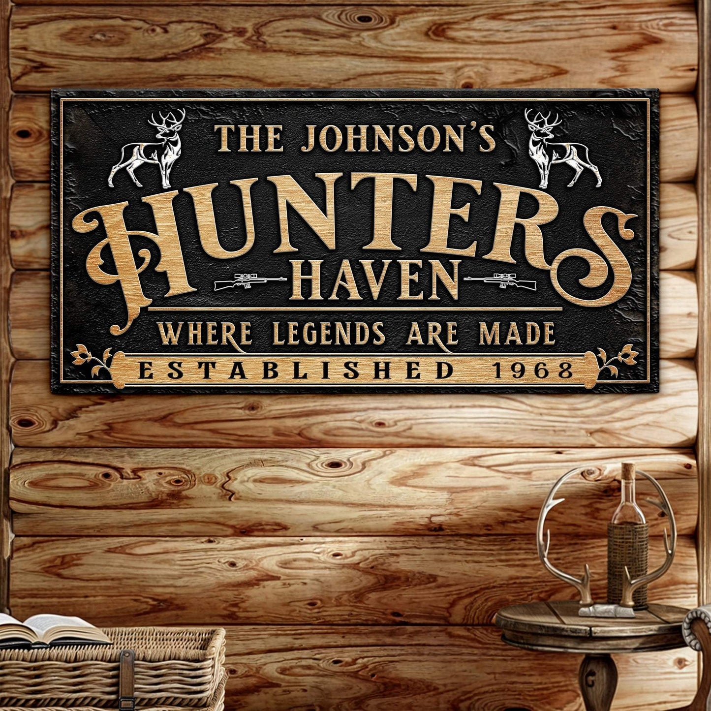 Personalized Hunters Haven Family Sign II - Tailored Canvases - Flyclothing LLC