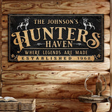 Personalized Hunters Haven Family Sign II - Tailored Canvases - Flyclothing LLC