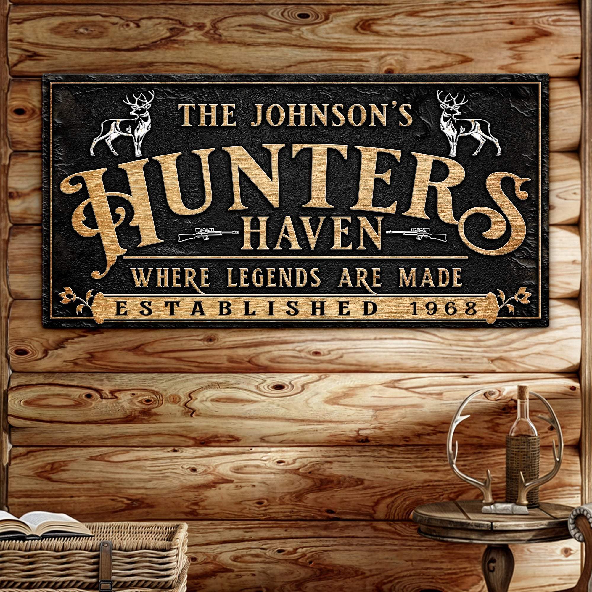 Personalized Hunters Haven Family Sign II - Tailored Canvases - Flyclothing LLC