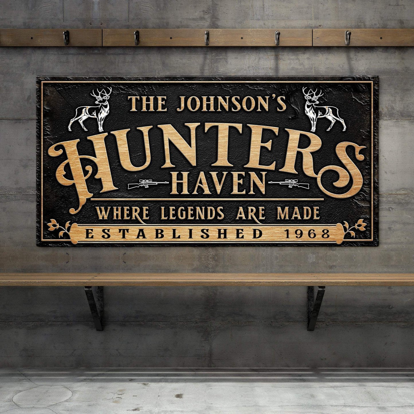 Personalized Hunters Haven Family Sign II - Tailored Canvases - Flyclothing LLC
