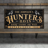 Personalized Hunters Haven Family Sign II - Tailored Canvases - Flyclothing LLC