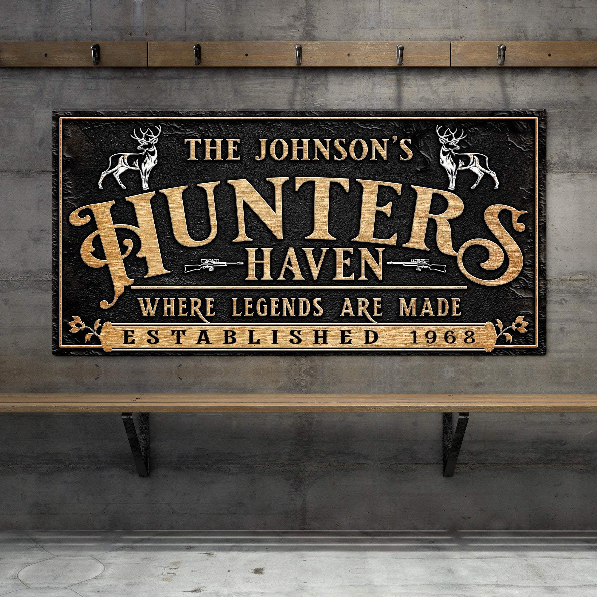 Personalized Hunters Haven Family Sign II - Tailored Canvases - Flyclothing LLC