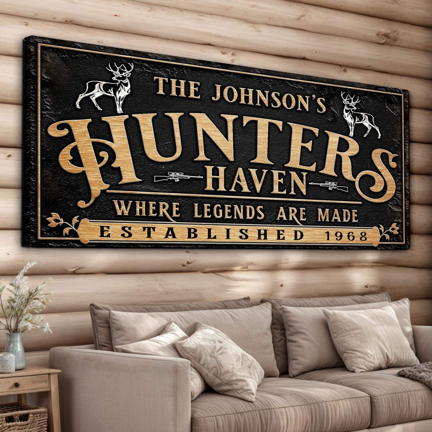 Personalized Hunters Haven Family Sign II - Tailored Canvases - Flyclothing LLC