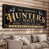 Personalized Hunters Haven Family Sign II - Tailored Canvases - Flyclothing LLC