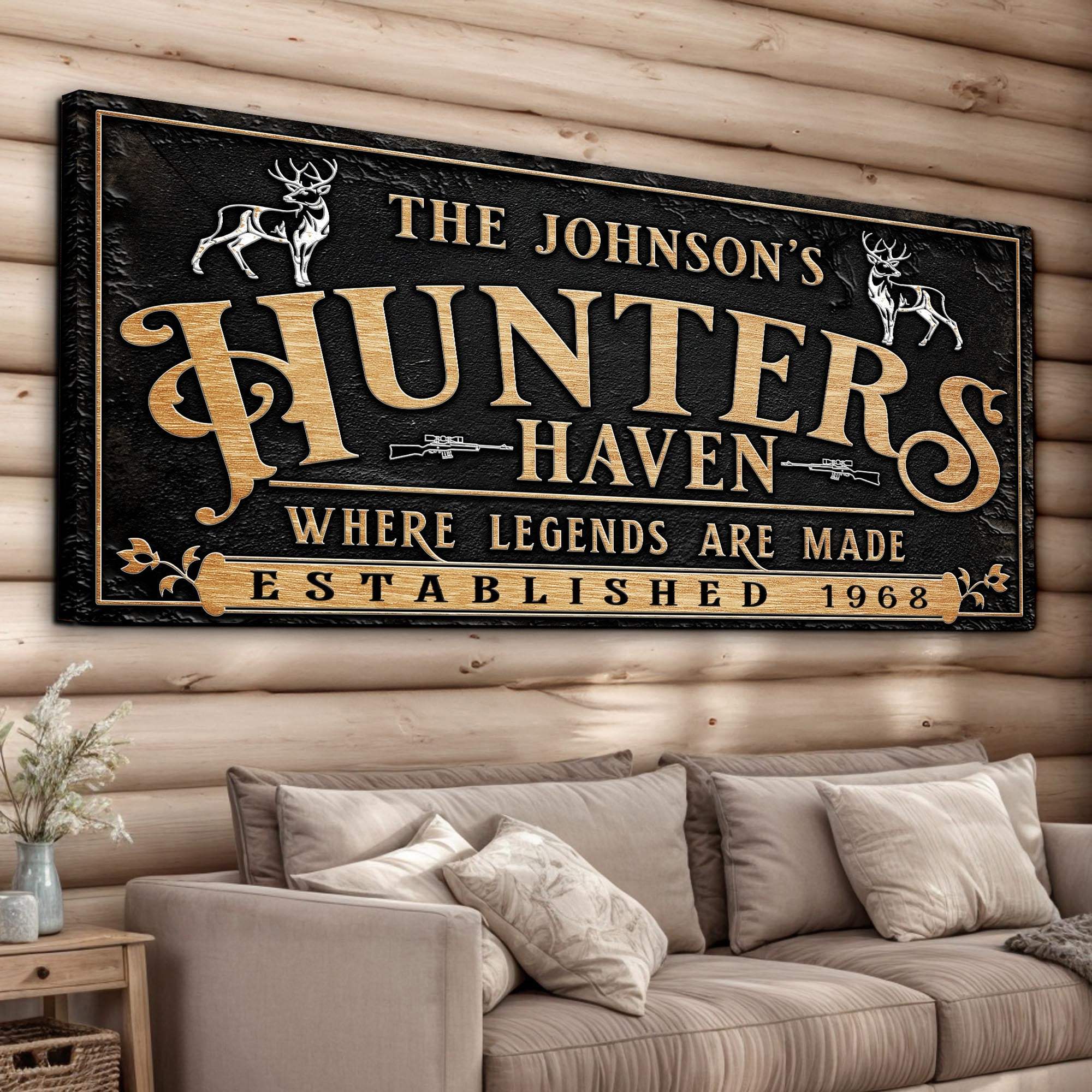 Personalized Hunters Haven Family Sign II - Tailored Canvases - Flyclothing LLC