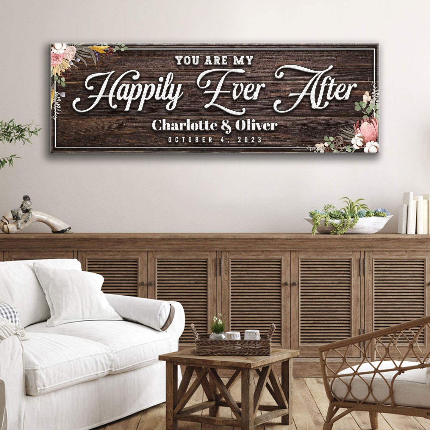 Personalized Happily Ever After Couple Sign - Tailored Canvases - Flyclothing LLC