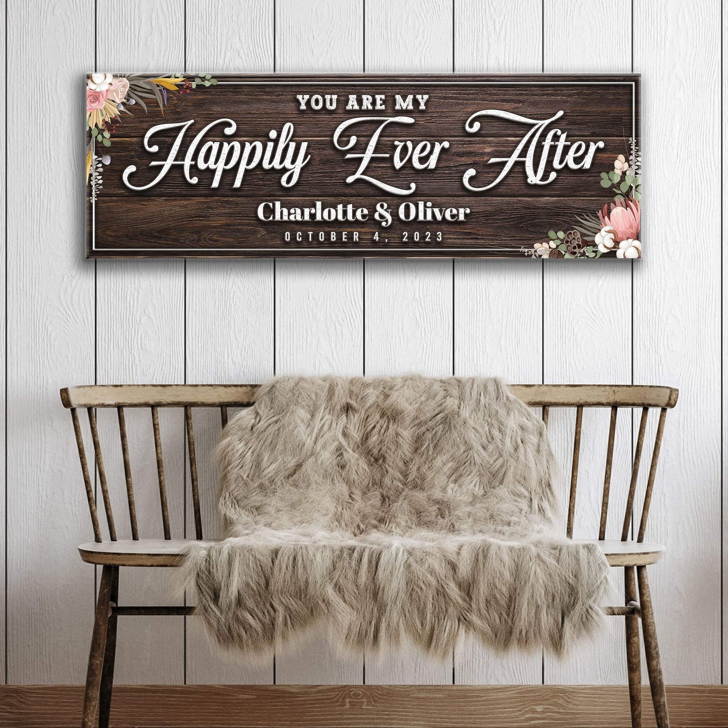 Personalized Happily Ever After Couple Sign - Tailored Canvases - Flyclothing LLC