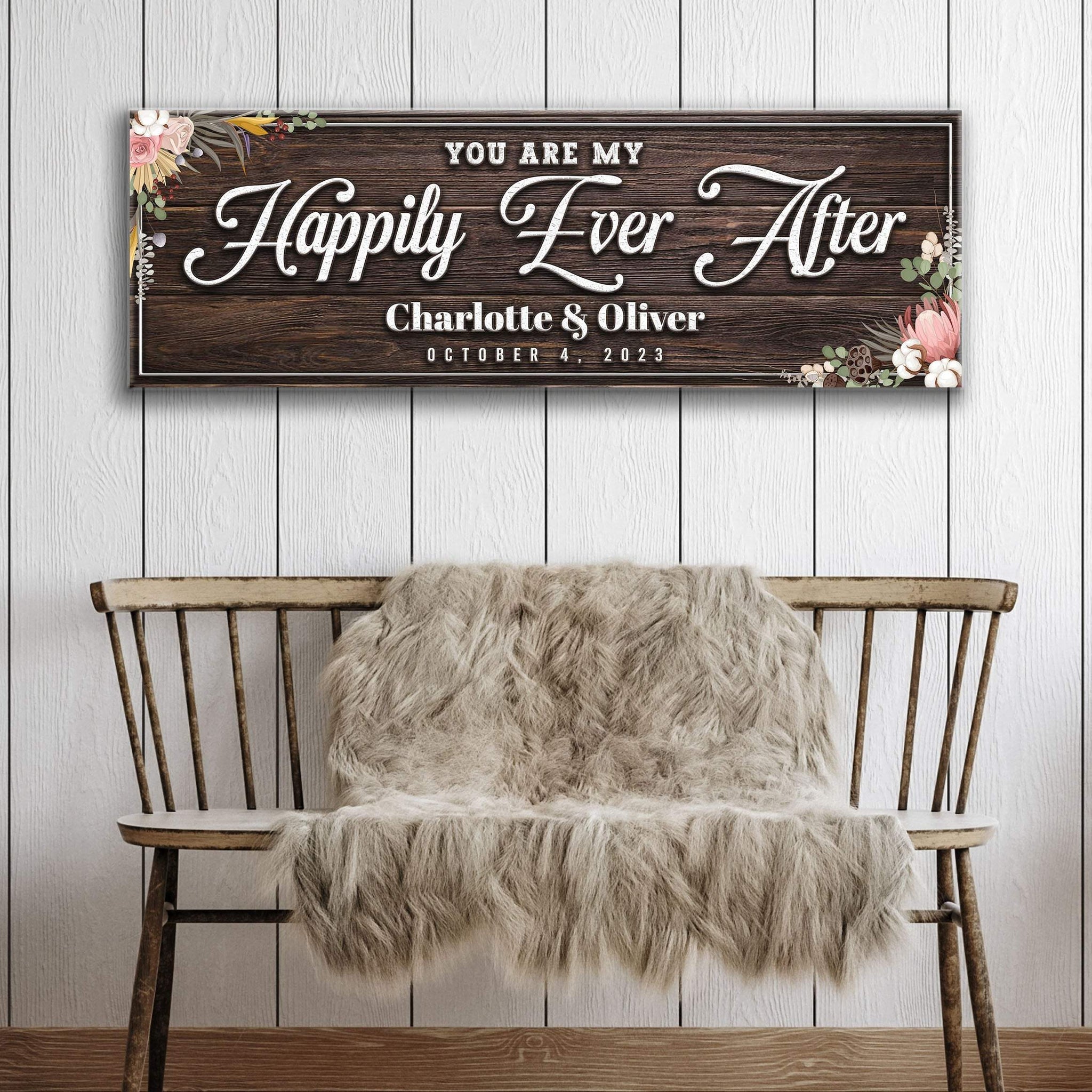 Personalized Happily Ever After Couple Sign - Tailored Canvases - Flyclothing LLC