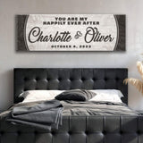 Personalized Happily Ever After Couple Sign III - Tailored Canvases - Flyclothing LLC