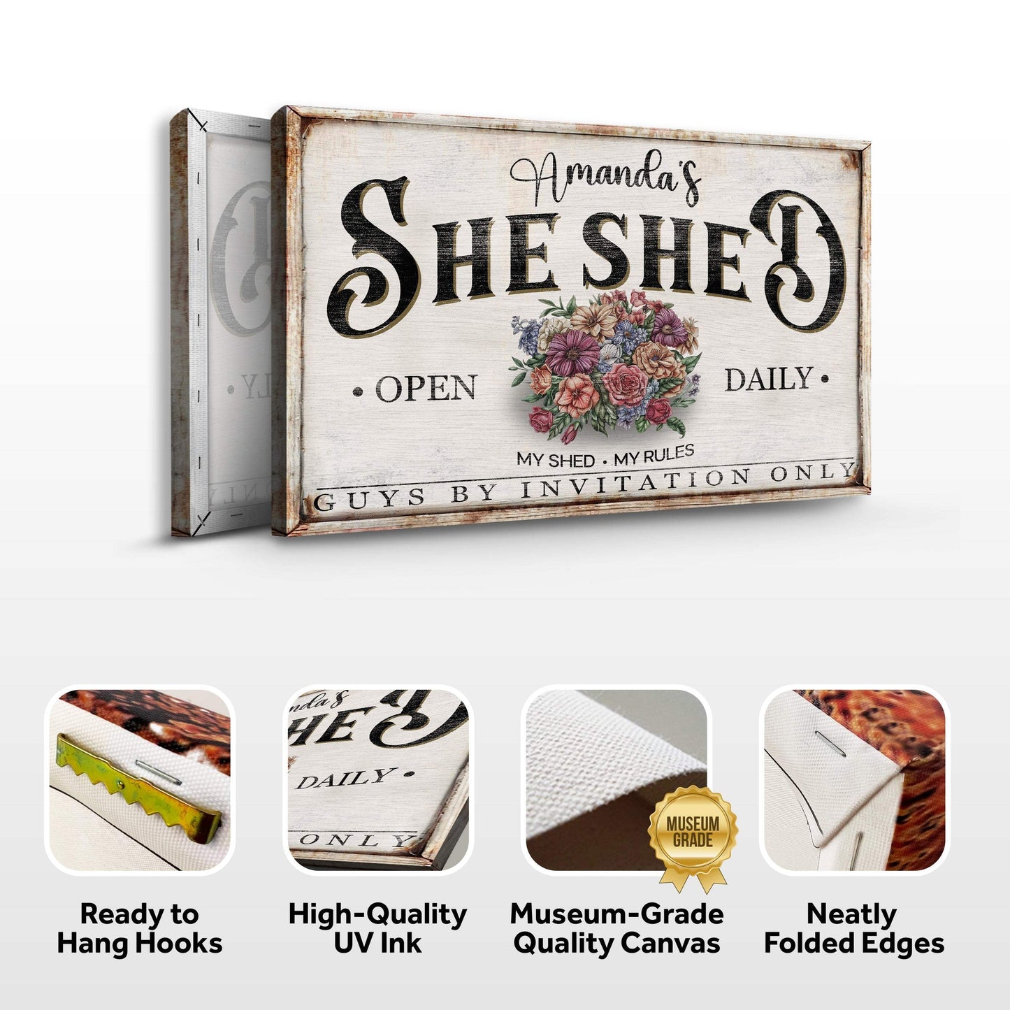 Personalized She Shed Sign XIII - Tailored Canvases - Flyclothing LLC