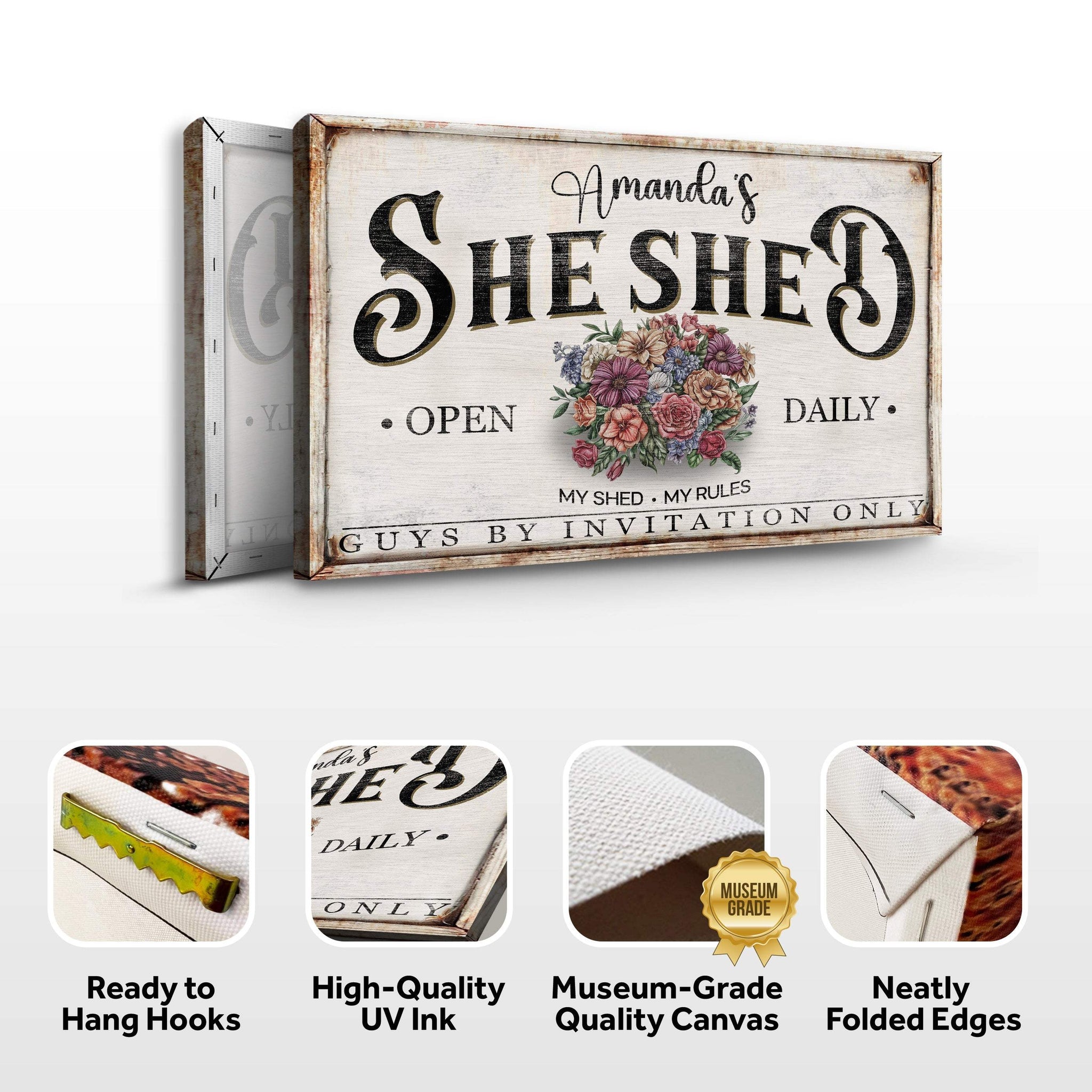 Personalized She Shed Sign XIII - Tailored Canvases - Flyclothing LLC