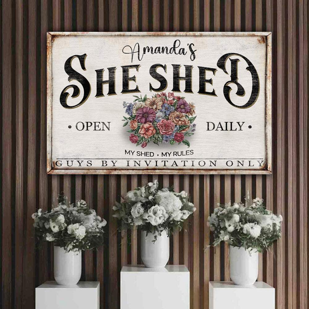 Personalized She Shed Sign XIII - Tailored Canvases - Flyclothing LLC