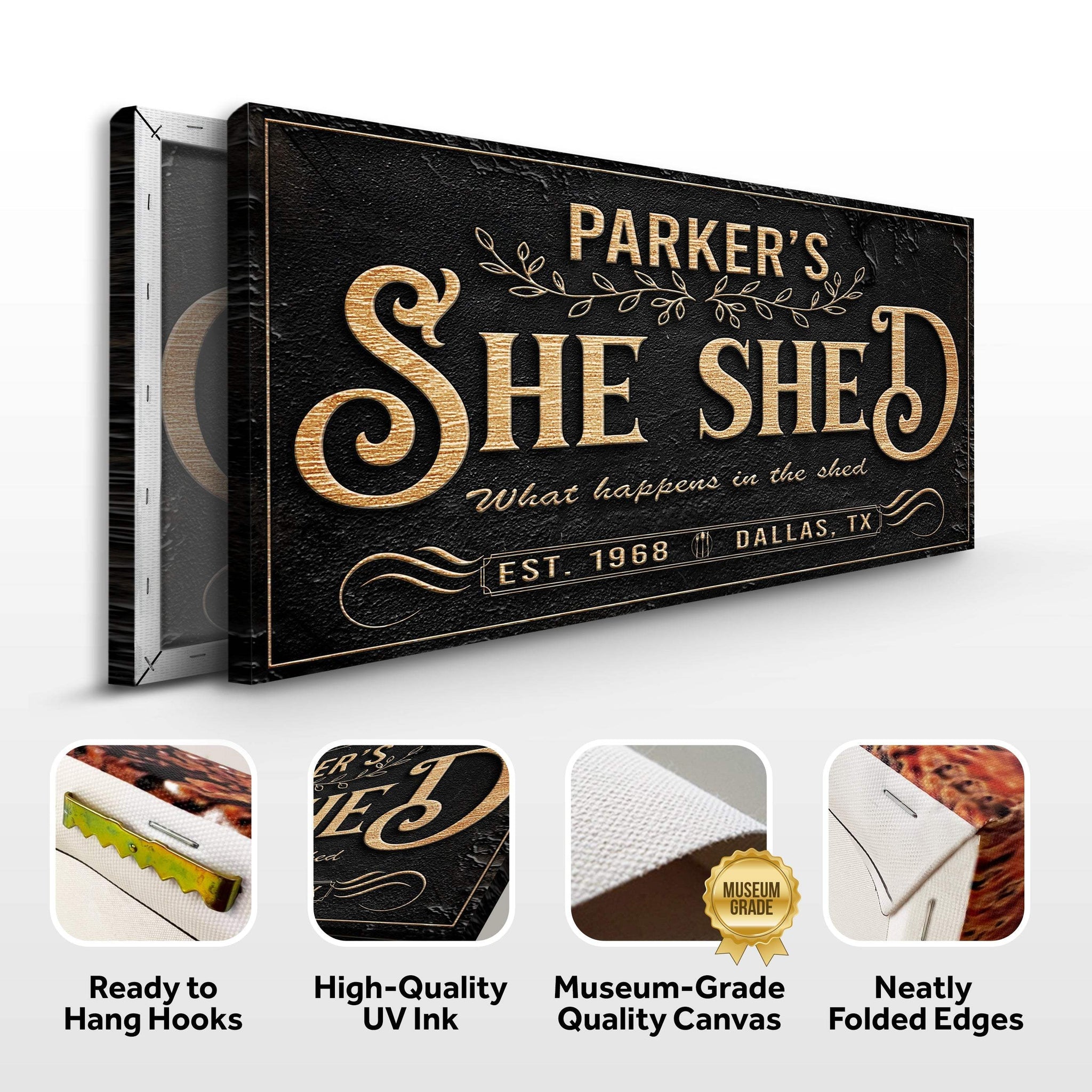 Personalized She Shed Sign XX - Tailored Canvases - Flyclothing LLC