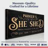 Personalized She Shed Sign XX - Tailored Canvases - Flyclothing LLC