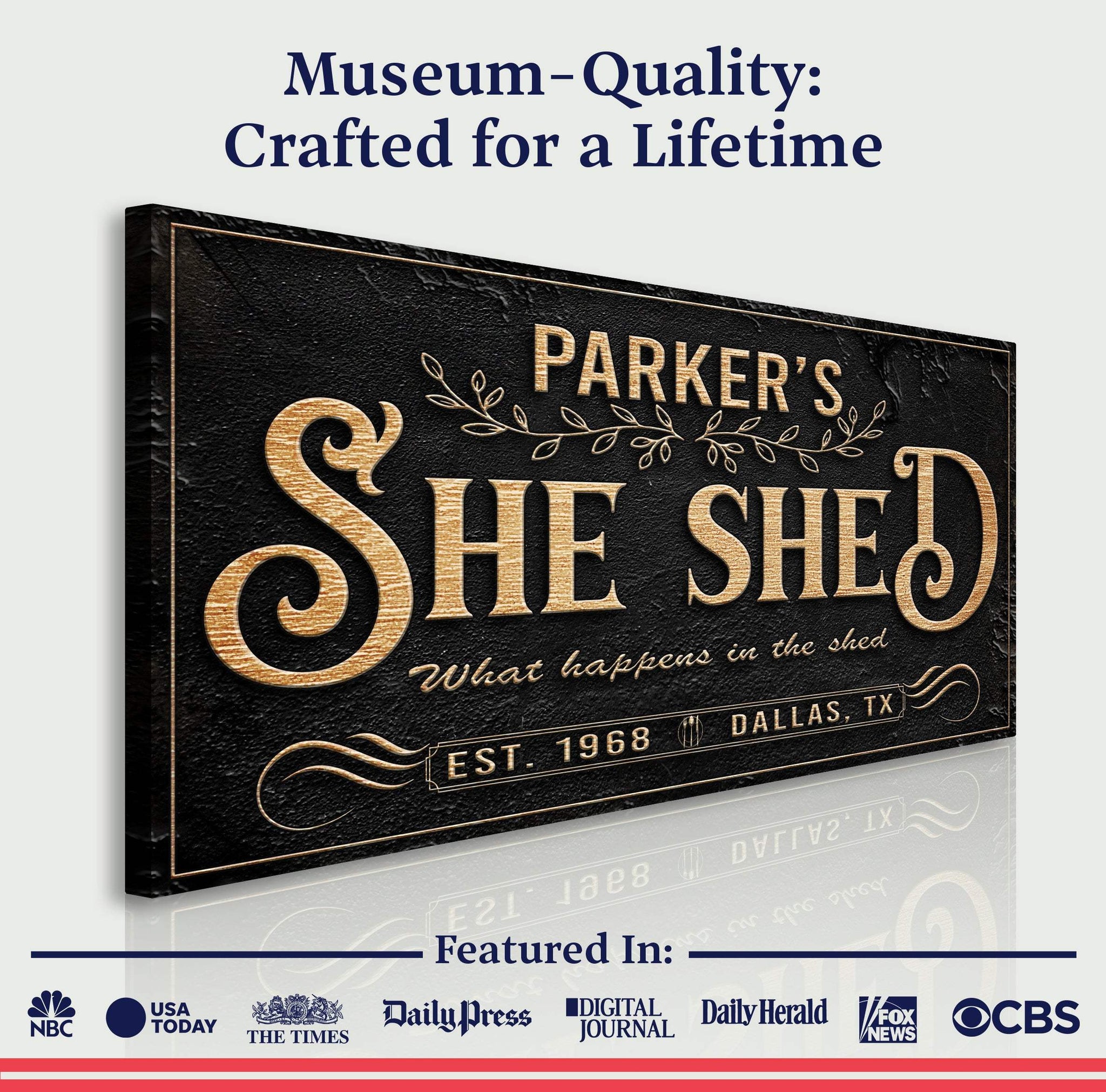 Personalized She Shed Sign XX - Tailored Canvases - Flyclothing LLC