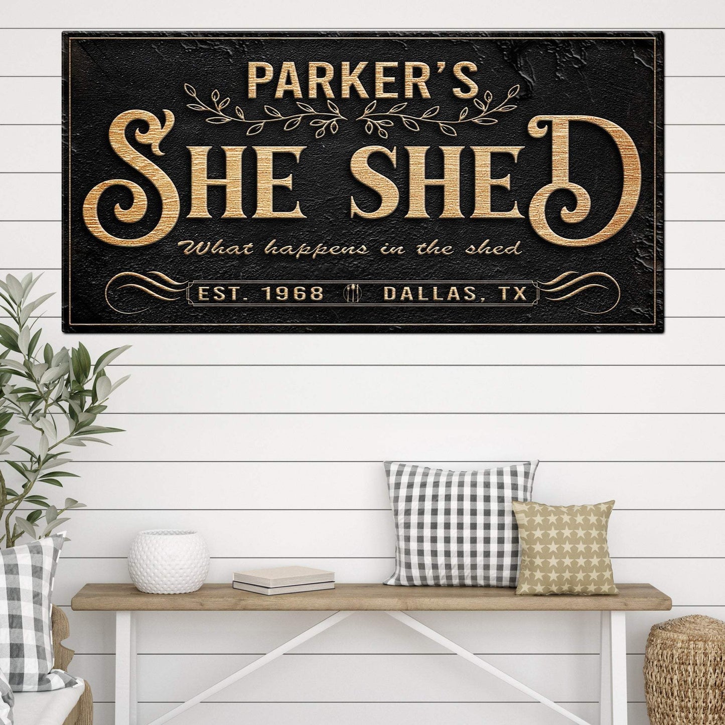 Personalized She Shed Sign XX - Tailored Canvases - Flyclothing LLC