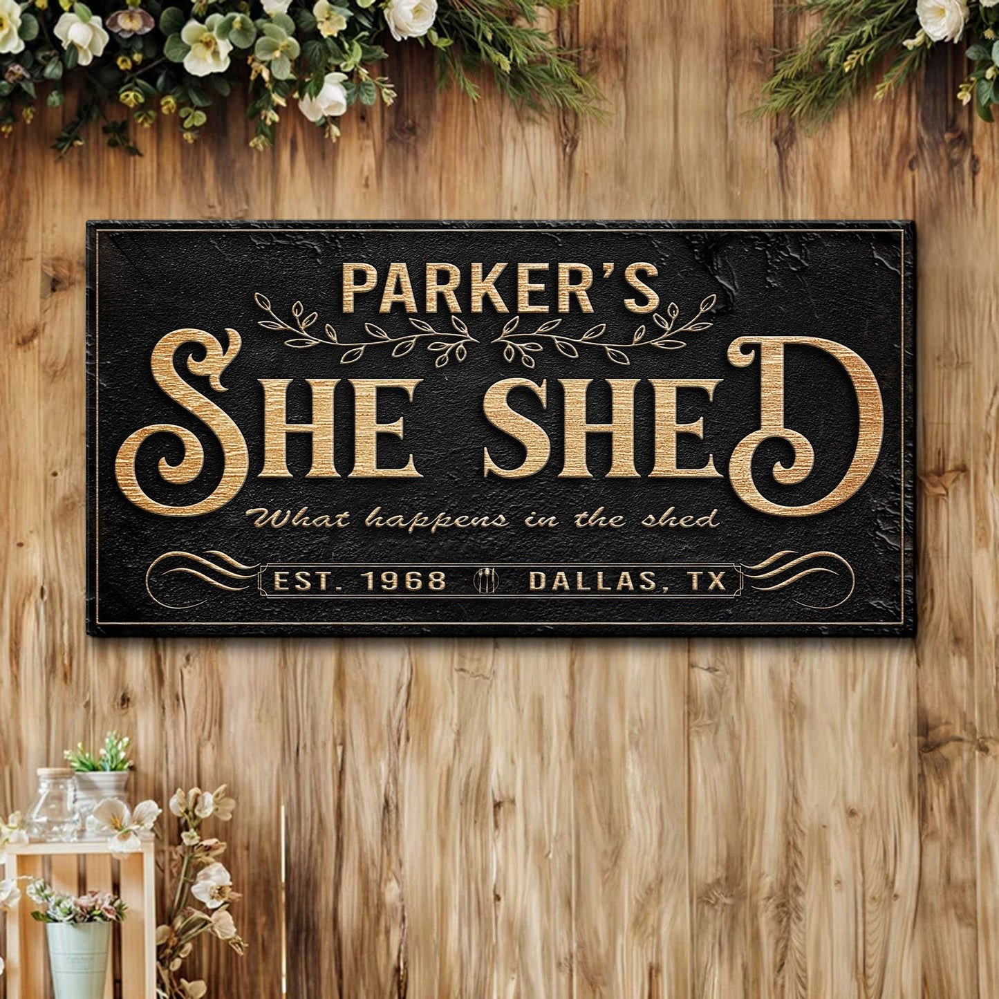 Personalized She Shed Sign XX - Tailored Canvases - Flyclothing LLC