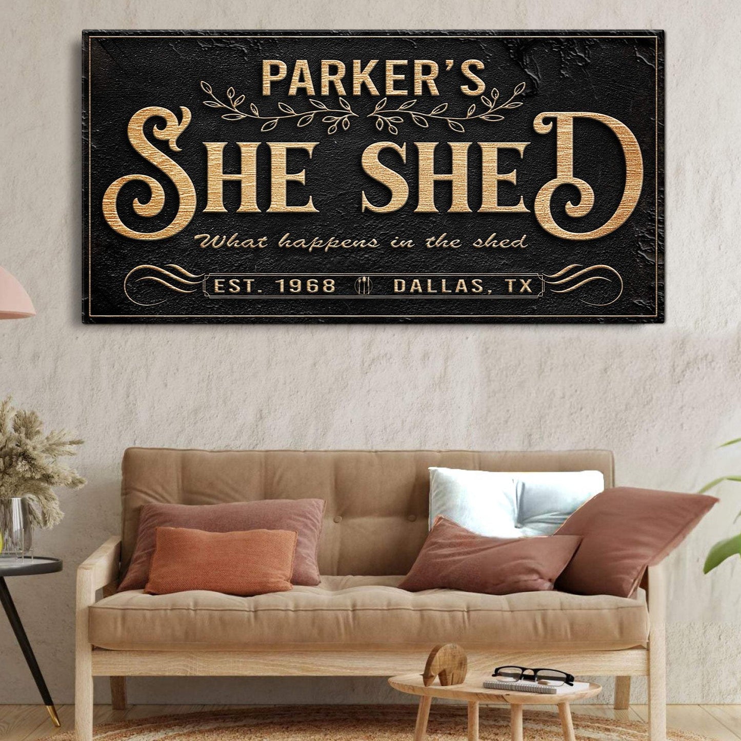 Personalized She Shed Sign XX - Tailored Canvases - Flyclothing LLC