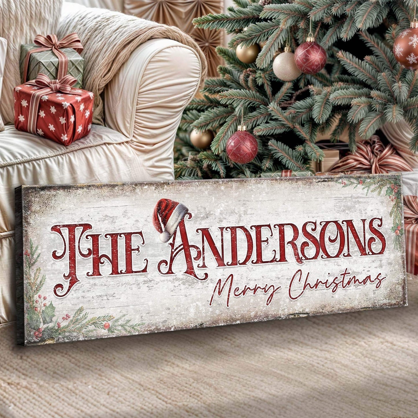 Christmas Family Name Sign II - Tailored Canvases - Flyclothing LLC