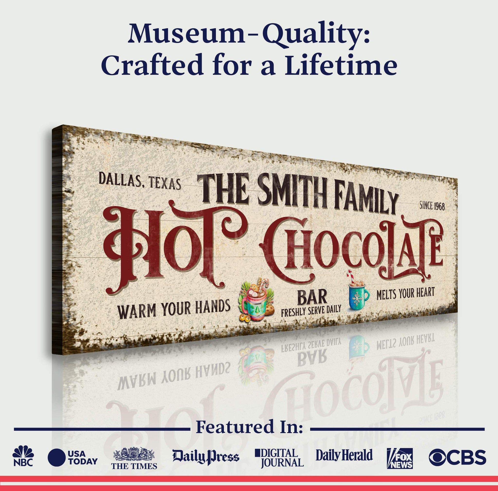 Hot Chocolate Christmas Bar Sign - Tailored Canvases - Flyclothing LLC