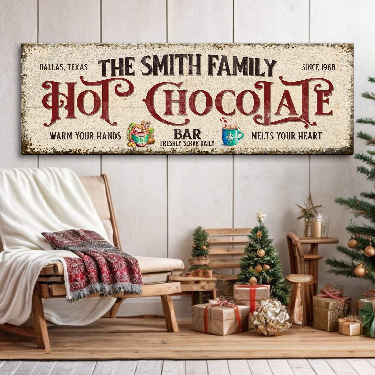 Hot Chocolate Christmas Bar Sign - Tailored Canvases - Flyclothing LLC