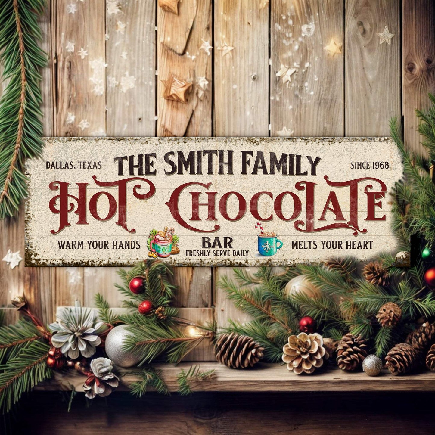 Hot Chocolate Christmas Bar Sign - Tailored Canvases - Flyclothing LLC