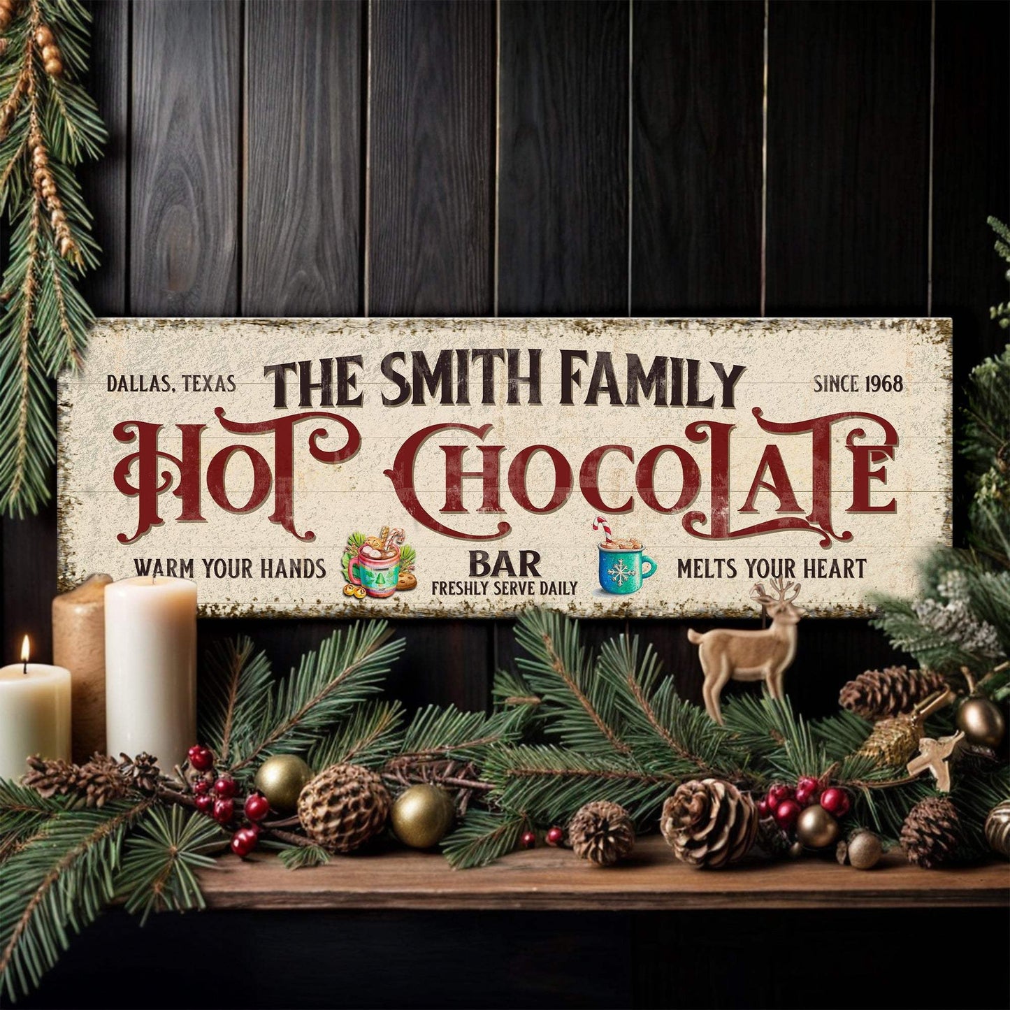 Hot Chocolate Christmas Bar Sign - Tailored Canvases - Flyclothing LLC