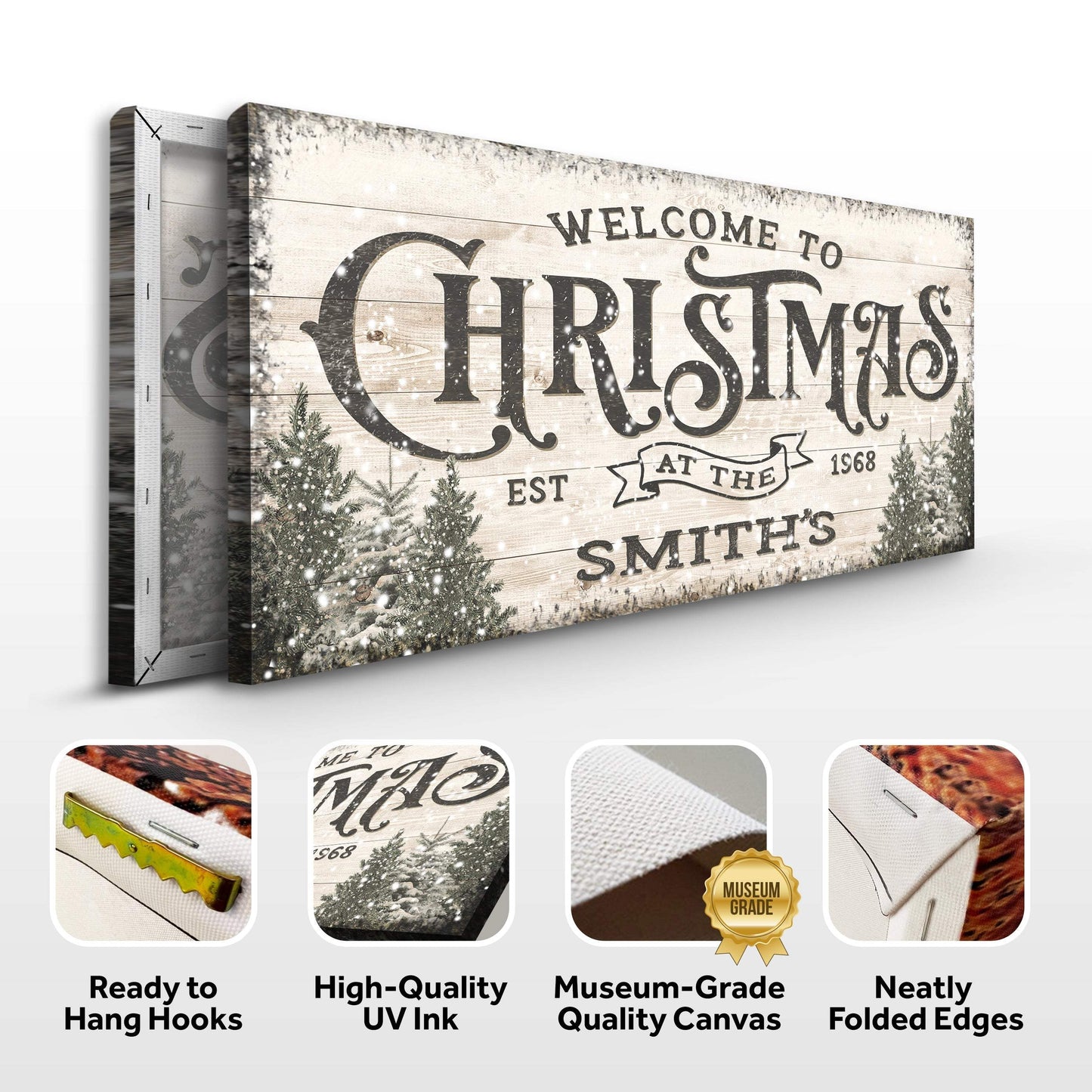 Family Welcome To Christmas Sign III - Tailored Canvases - Flyclothing LLC
