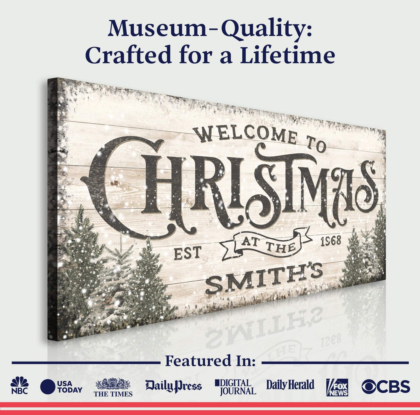 Family Welcome To Christmas Sign III - Tailored Canvases - Flyclothing LLC