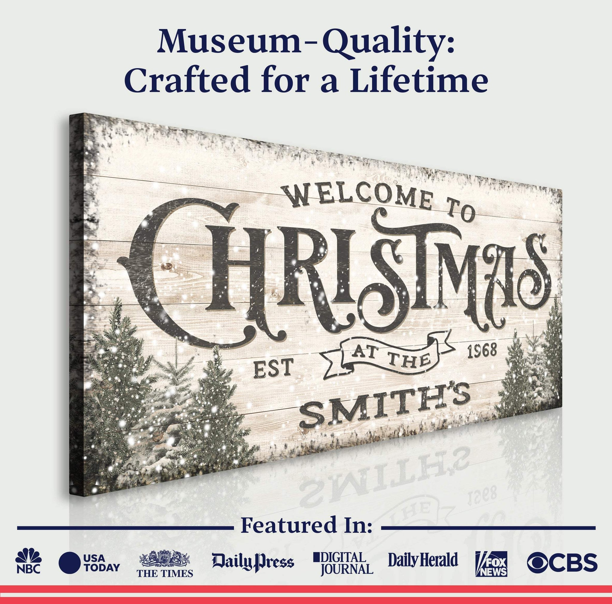 Family Welcome To Christmas Sign III - Tailored Canvases - Flyclothing LLC
