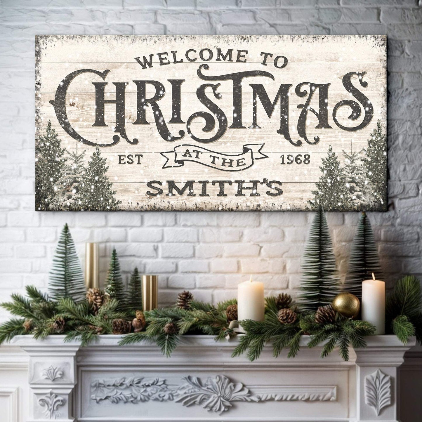 Family Welcome To Christmas Sign III - Tailored Canvases - Flyclothing LLC