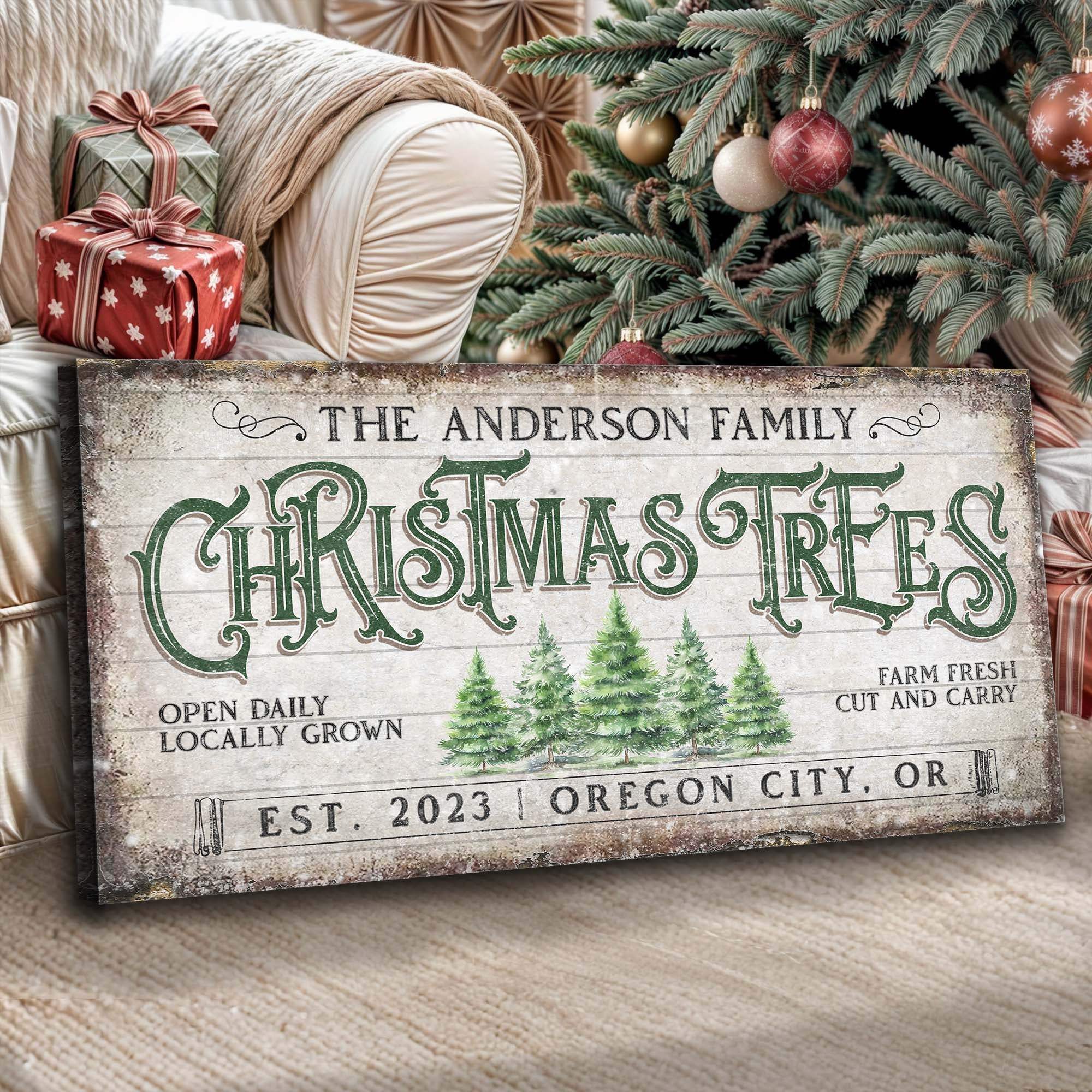 Family Christmas Tree Farm Sign IV - Tailored Canvases - Flyclothing LLC