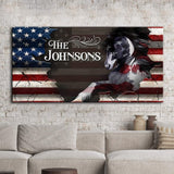 Family Name Sign - American Horse Wall Art - Tailored Canvases - Flyclothing LLC