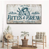 Bites and Brews Sign - Tailored Canvases - Flyclothing LLC