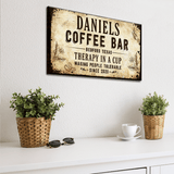 Therapy In A Cup Coffee Bar Sign - Tailored Canvases - Flyclothing LLC