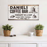 Therapy In A Cup Coffee Bar Sign - Tailored Canvases - Flyclothing LLC