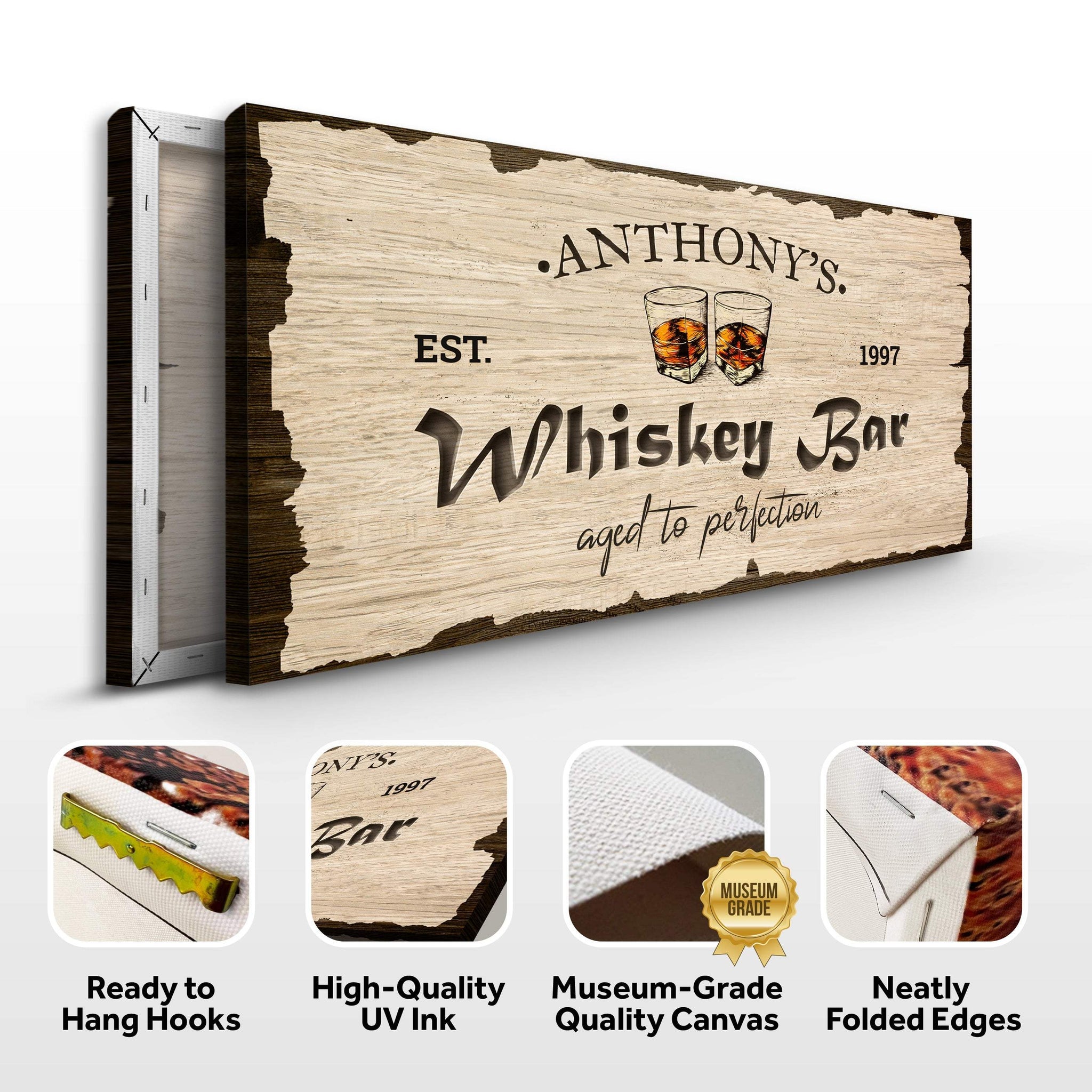Whiskey Bar Sign II - Tailored Canvases - Flyclothing LLC
