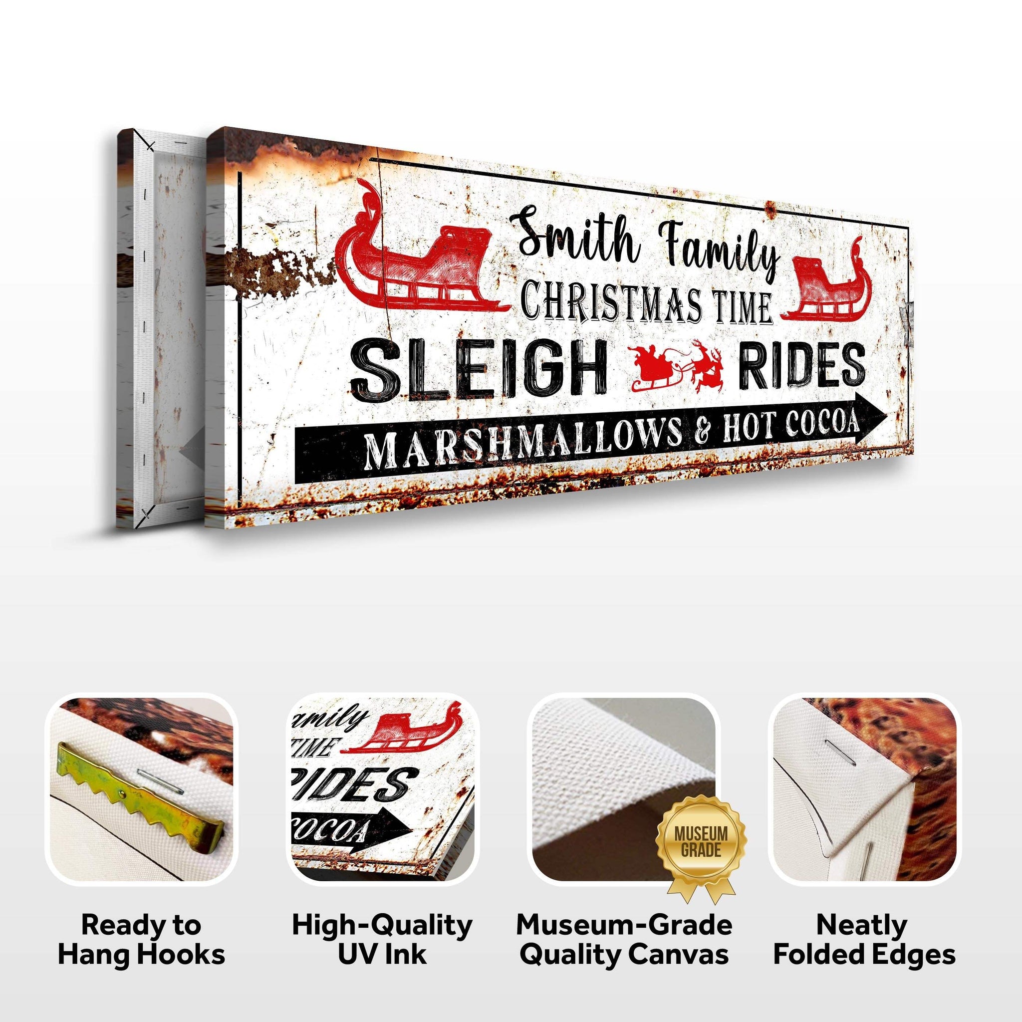 Christmas Sleigh Rides Sign - Tailored Canvases - Flyclothing LLC