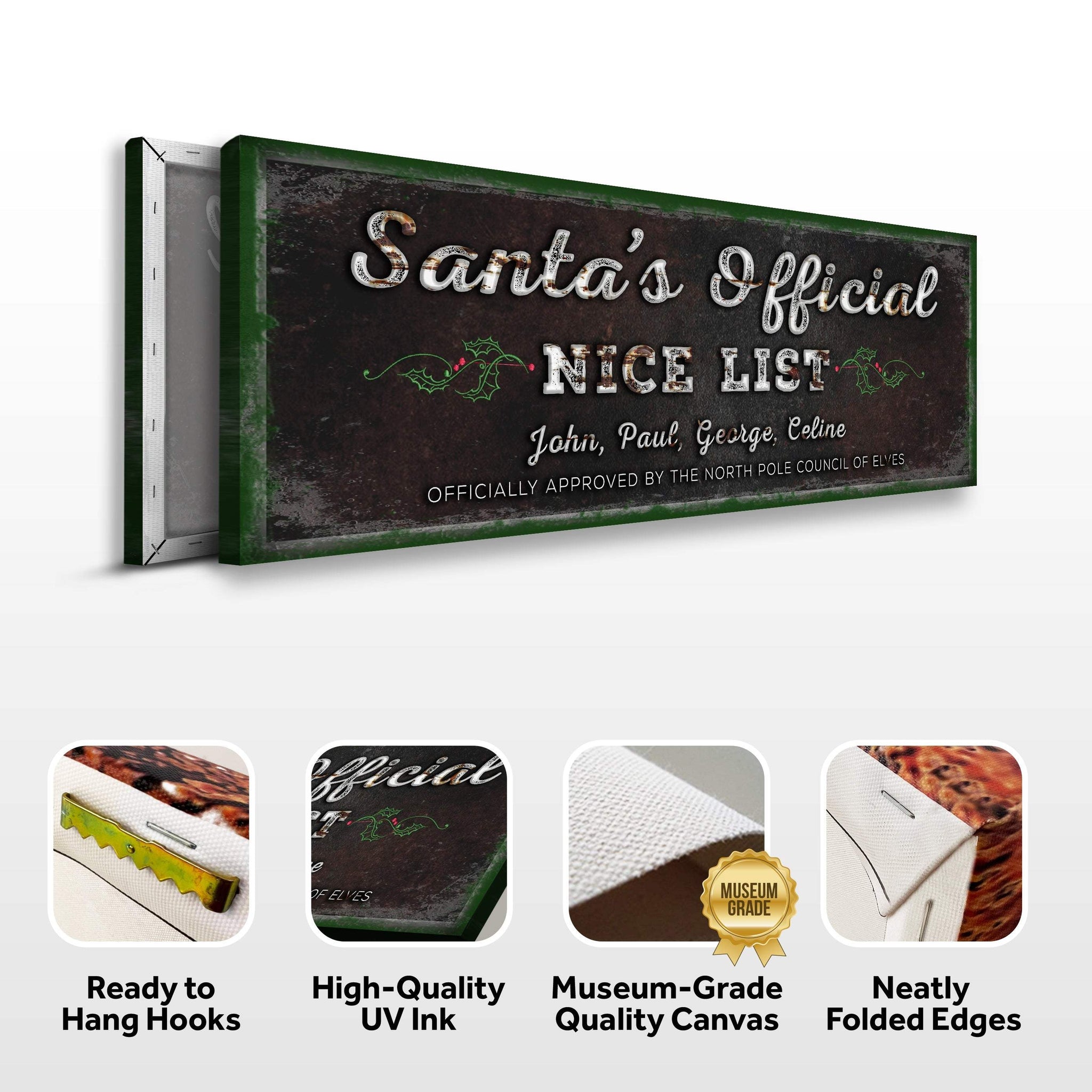 Santa's Official Nice List Sign - Tailored Canvases - Flyclothing LLC