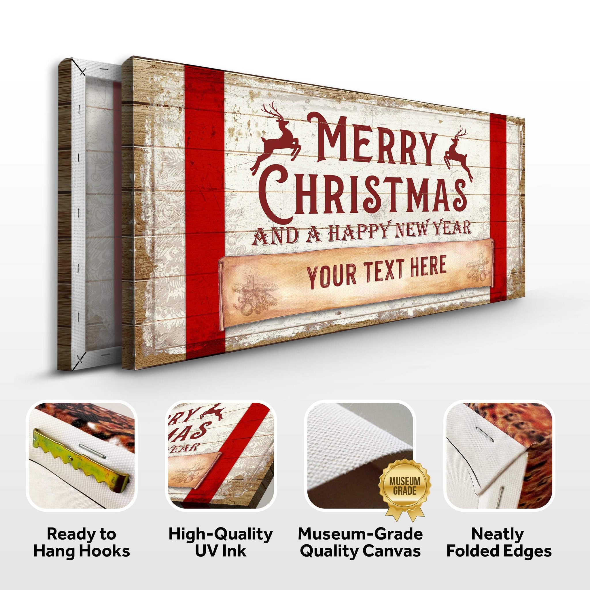 Merry Christmas And A Happy New Year Sign - Tailored Canvases - Flyclothing LLC