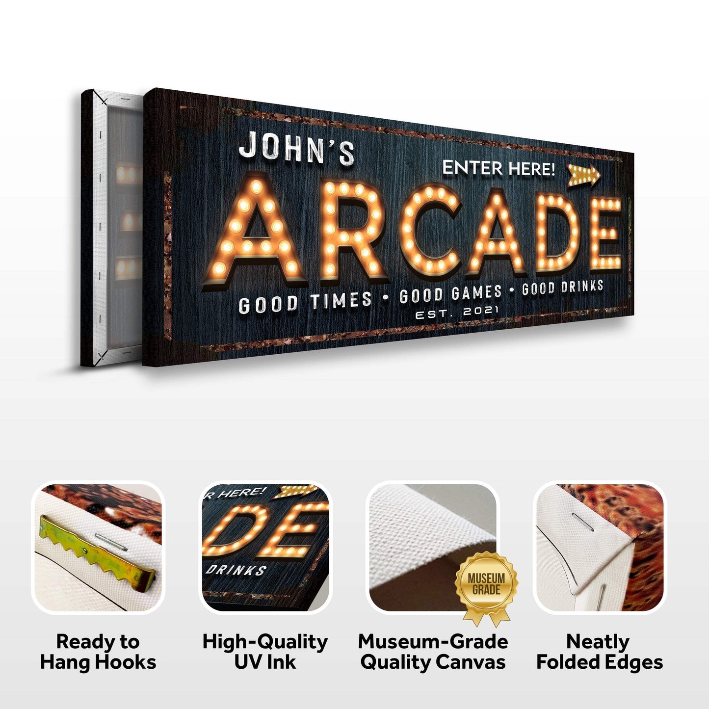 Arcade Enter Here Sign - Tailored Canvases - Flyclothing LLC