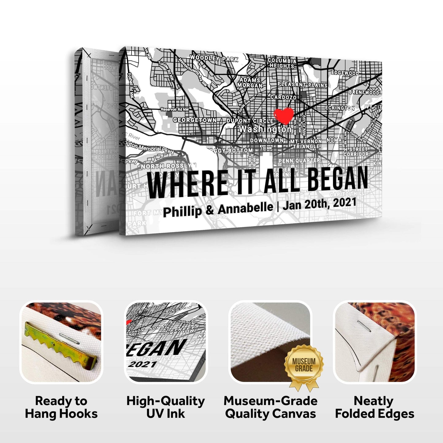 Couple Street Map Sign II - Tailored Canvases - Flyclothing LLC