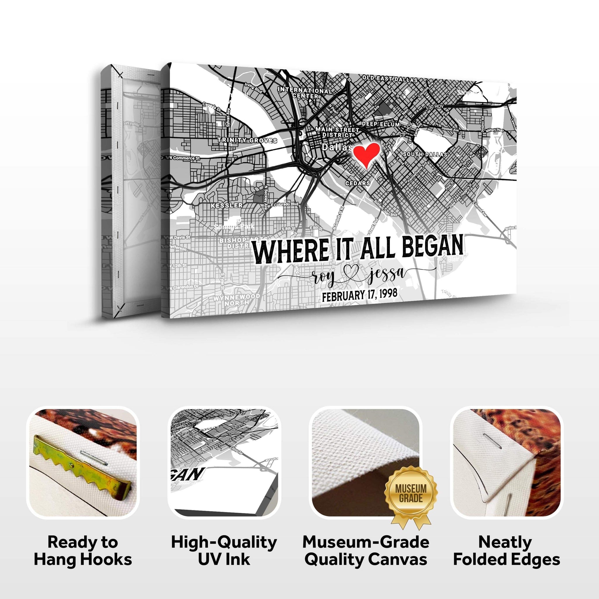 Couple Street Map Sign - Tailored Canvases - Flyclothing LLC