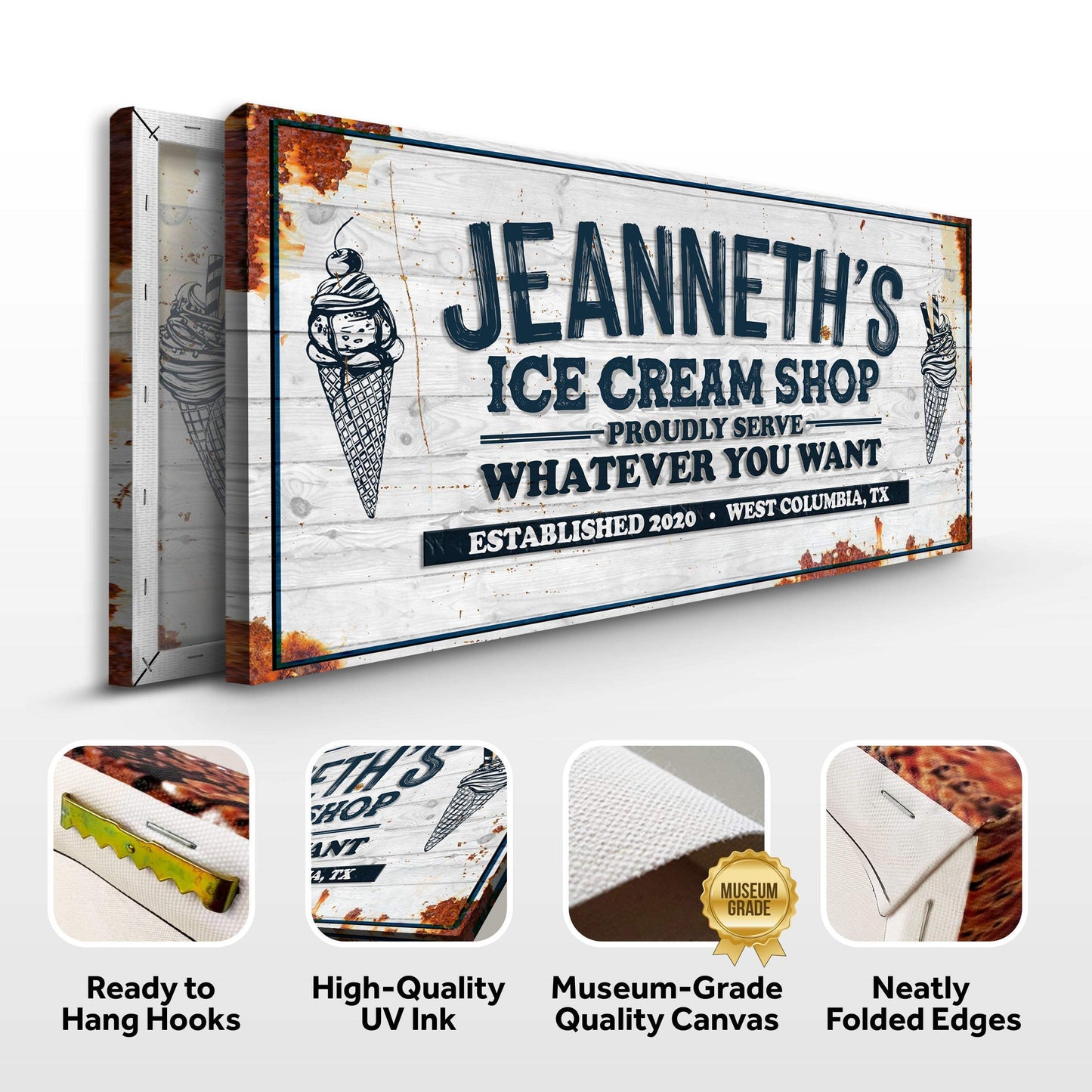 Ice Cream Shop Sign - Tailored Canvases - Flyclothing LLC
