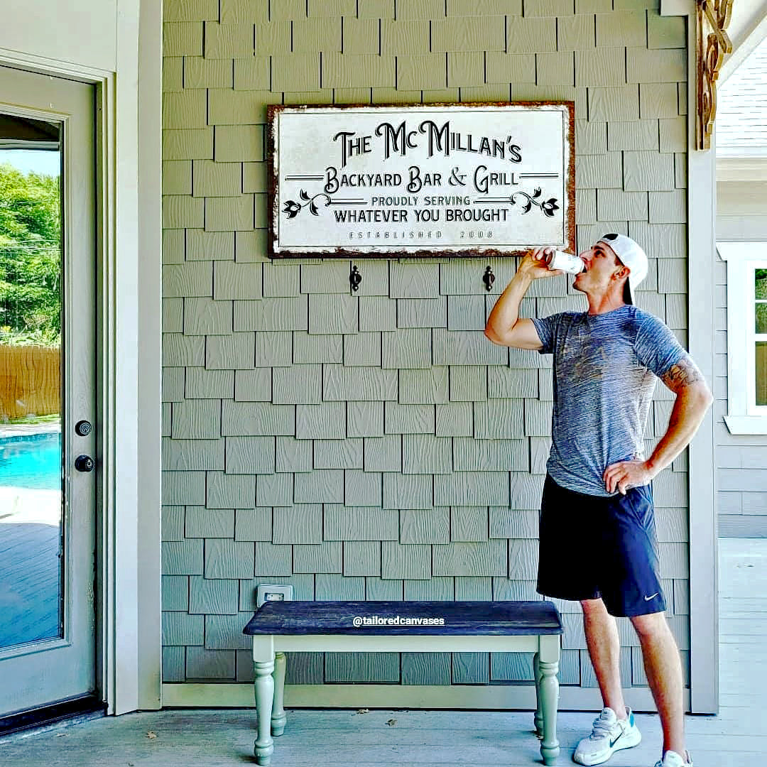 Backyard Bar & Grill Sign - Tailored Canvases - Flyclothing LLC