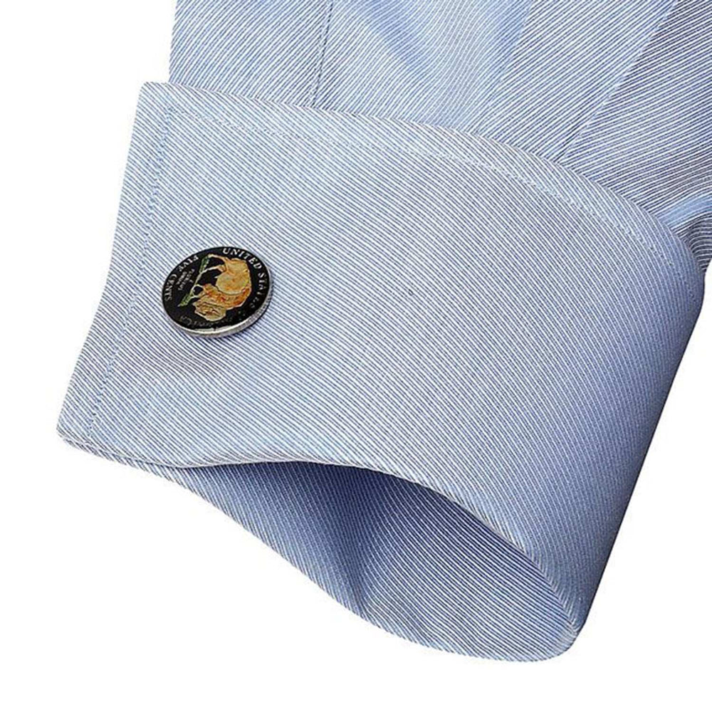Hand Painted American Buffalo Nickel Coin Cufflinks - Cufflinks.com - Flyclothing LLC