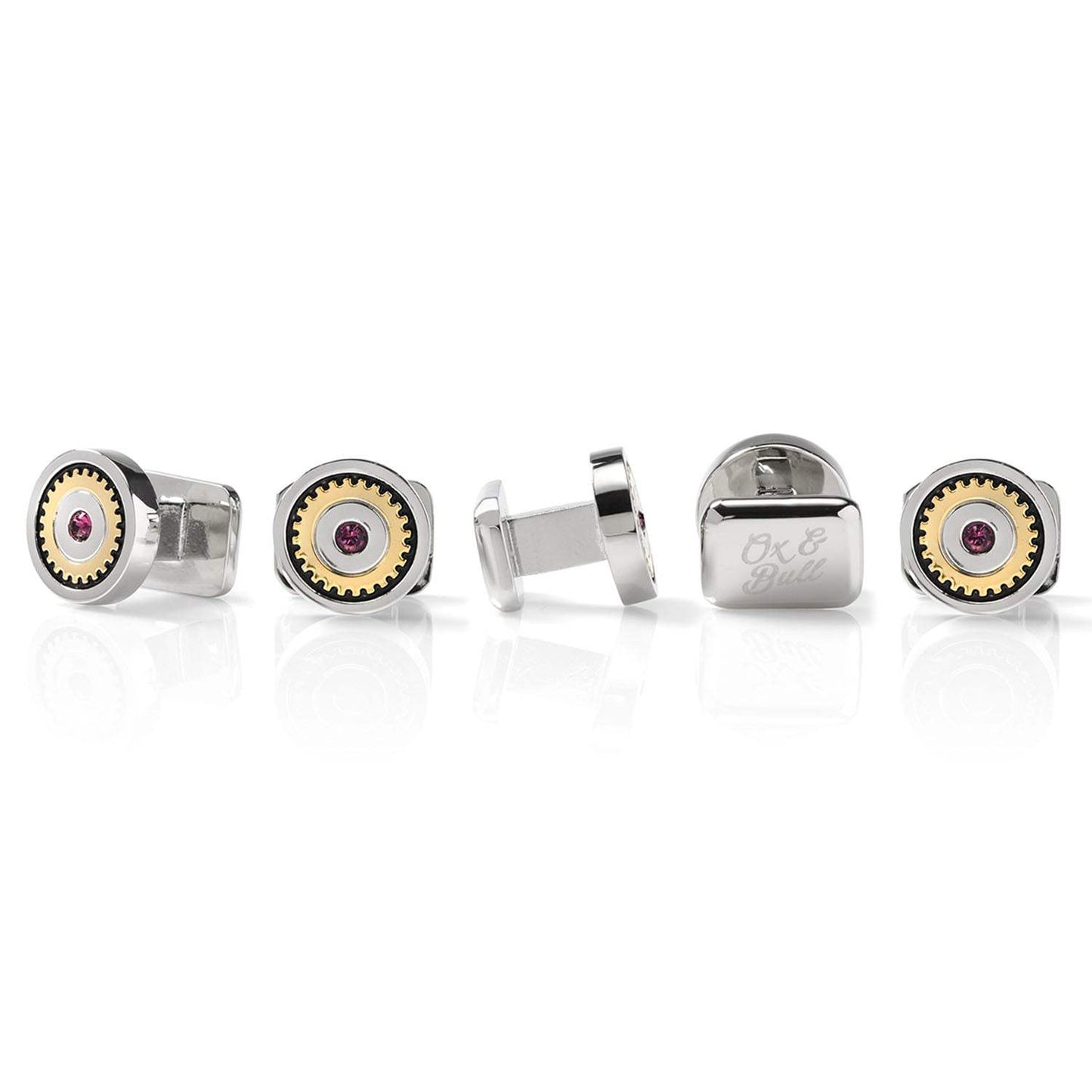 Gear Amethyst Stone 5-Studs - Cufflinks.com - Flyclothing LLC